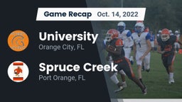 Recap: University  vs. Spruce Creek  2022