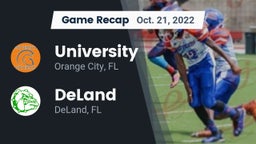Recap: University  vs. DeLand  2022