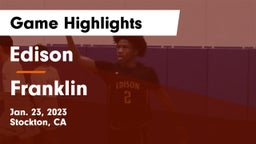 Edison  vs Franklin  Game Highlights - Jan. 23, 2023