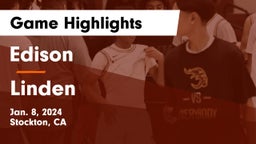Edison  vs Linden  Game Highlights - Jan. 8, 2024