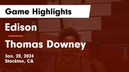 Edison  vs Thomas Downey  Game Highlights - Jan. 20, 2024