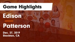 Edison  vs Patterson Game Highlights - Dec. 27, 2019