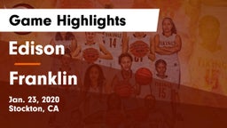 Edison  vs Franklin  Game Highlights - Jan. 23, 2020