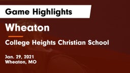 Wheaton  vs College Heights Christian School Game Highlights - Jan. 29, 2021