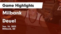 Milbank  vs Deuel  Game Highlights - Jan. 26, 2023