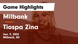 Milbank  vs Tiospa Zina  Game Highlights - Jan. 9, 2024