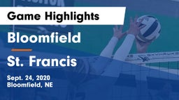 Bloomfield  vs St. Francis  Game Highlights - Sept. 24, 2020