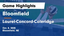 Bloomfield  vs Laurel-Concord-Coleridge  Game Highlights - Oct. 8, 2020