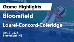 Bloomfield  vs Laurel-Concord-Coleridge  Game Highlights - Oct. 7, 2021