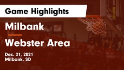 Milbank  vs Webster Area  Game Highlights - Dec. 21, 2021