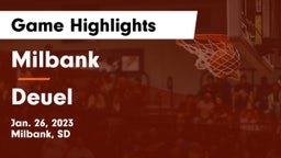 Milbank  vs Deuel  Game Highlights - Jan. 26, 2023