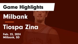 Milbank  vs Tiospa Zina  Game Highlights - Feb. 23, 2024