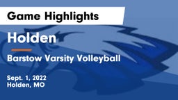 Holden  vs Barstow Varsity Volleyball Game Highlights - Sept. 1, 2022