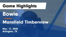 Bowie  vs Mansfield Timberview  Game Highlights - Nov. 17, 2020