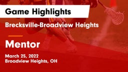Brecksville-Broadview Heights  vs Mentor  Game Highlights - March 25, 2022
