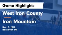 West Iron County  vs Iron Mountain  Game Highlights - Dec. 3, 2018