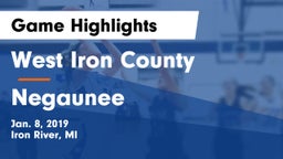 West Iron County  vs Negaunee  Game Highlights - Jan. 8, 2019