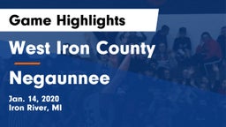 West Iron County  vs Negaunnee Game Highlights - Jan. 14, 2020