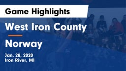 West Iron County  vs Norway  Game Highlights - Jan. 28, 2020