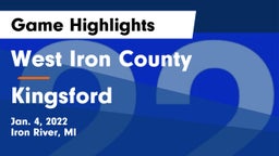 West Iron County  vs Kingsford  Game Highlights - Jan. 4, 2022