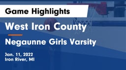 West Iron County  vs Negaunne Girls Varsity Game Highlights - Jan. 11, 2022