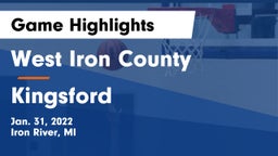 West Iron County  vs Kingsford  Game Highlights - Jan. 31, 2022