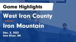 West Iron County  vs Iron Mountain  Game Highlights - Dec. 5, 2023