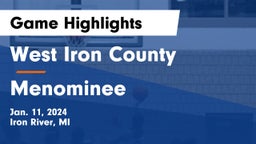West Iron County  vs Menominee  Game Highlights - Jan. 11, 2024