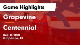Grapevine  vs Centennial  Game Highlights - Dec. 8, 2020