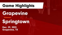 Grapevine  vs Springtown  Game Highlights - Dec. 29, 2023