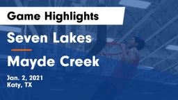 Seven Lakes  vs Mayde Creek  Game Highlights - Jan. 2, 2021