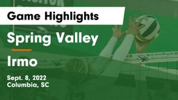 Spring Valley  vs Irmo  Game Highlights - Sept. 8, 2022