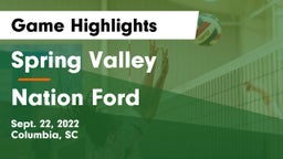 Spring Valley  vs Nation Ford  Game Highlights - Sept. 22, 2022
