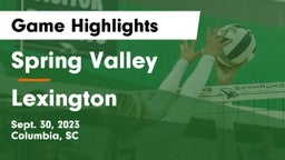 Spring Valley  vs Lexington  Game Highlights - Sept. 30, 2023