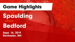 Spaulding  vs Bedford  Game Highlights - Sept. 16, 2019