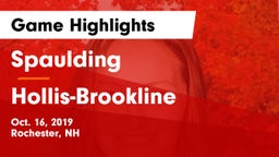 Spaulding  vs Hollis-Brookline  Game Highlights - Oct. 16, 2019