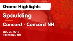 Spaulding  vs Concord  - Concord NH Game Highlights - Oct. 25, 2019