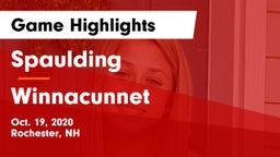 Spaulding  vs Winnacunnet  Game Highlights - Oct. 19, 2020