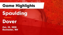 Spaulding  vs Dover  Game Highlights - Oct. 23, 2020