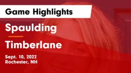 Spaulding  vs Timberlane  Game Highlights - Sept. 10, 2022