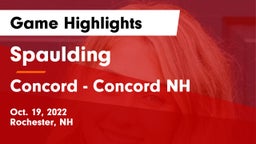 Spaulding  vs Concord  - Concord NH Game Highlights - Oct. 19, 2022