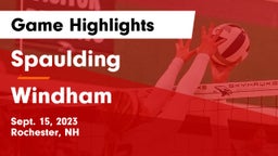 Spaulding  vs Windham  Game Highlights - Sept. 15, 2023