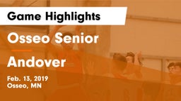 Osseo Senior  vs Andover  Game Highlights - Feb. 13, 2019