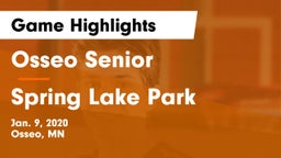 Osseo Senior  vs Spring Lake Park  Game Highlights - Jan. 9, 2020