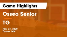 Osseo Senior  vs TG Game Highlights - Jan. 21, 2020