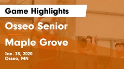 Osseo Senior  vs Maple Grove  Game Highlights - Jan. 28, 2020