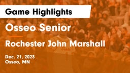 Osseo Senior  vs Rochester John Marshall  Game Highlights - Dec. 21, 2023