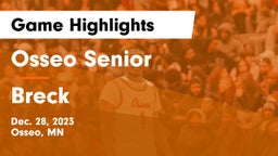 Osseo Senior  vs Breck  Game Highlights - Dec. 28, 2023