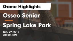Osseo Senior  vs Spring Lake Park  Game Highlights - Jan. 29, 2019