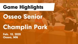 Osseo Senior  vs Champlin Park  Game Highlights - Feb. 10, 2020